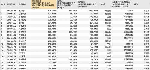 今年哪只股票最赚钱？寒武纪涨406%拔头筹
